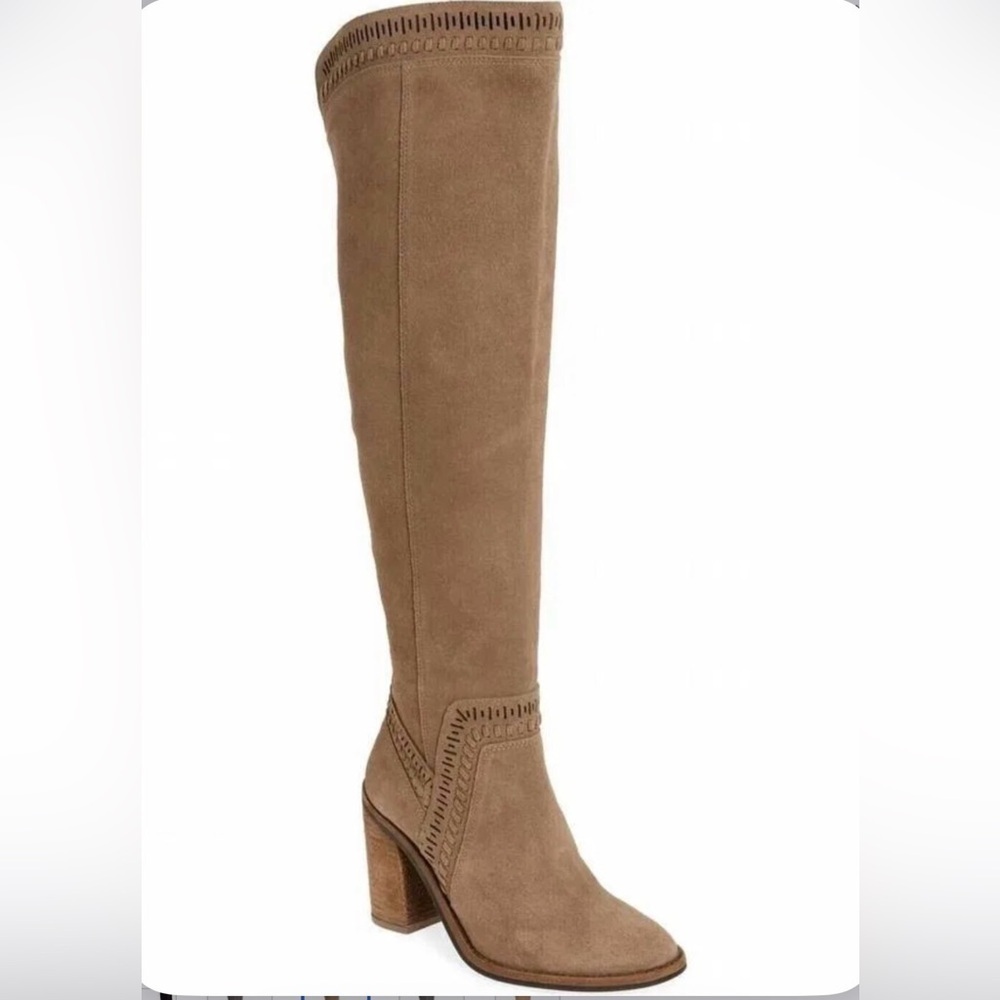 Vince Camuto Madolee Tan Knee-High Women's Suede Boots